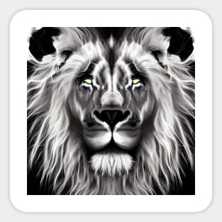 BLACK AND WHITE LION Sticker